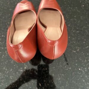 Orange Brown Hugo Boss Leather Loafers with Minimalist Design